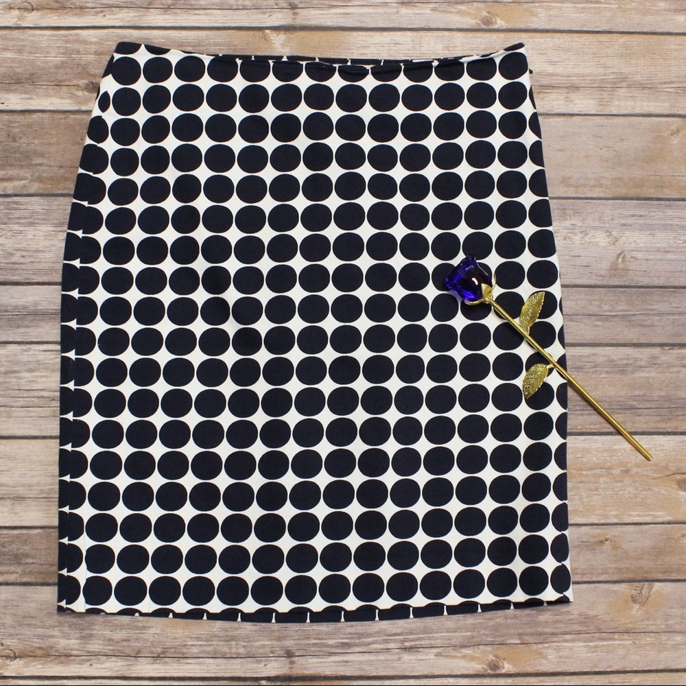 Anne Klein Black and White Polka Dot Pencil Skirt